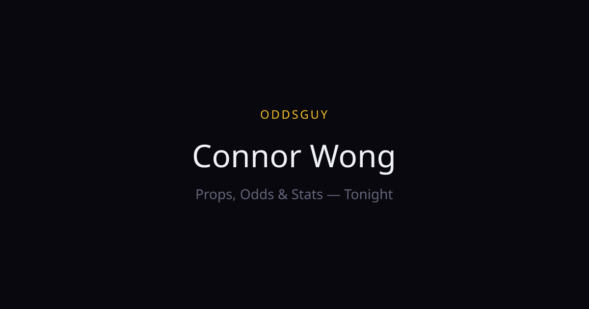 Connor Wong Props, Odds & Stats | OddsGuy